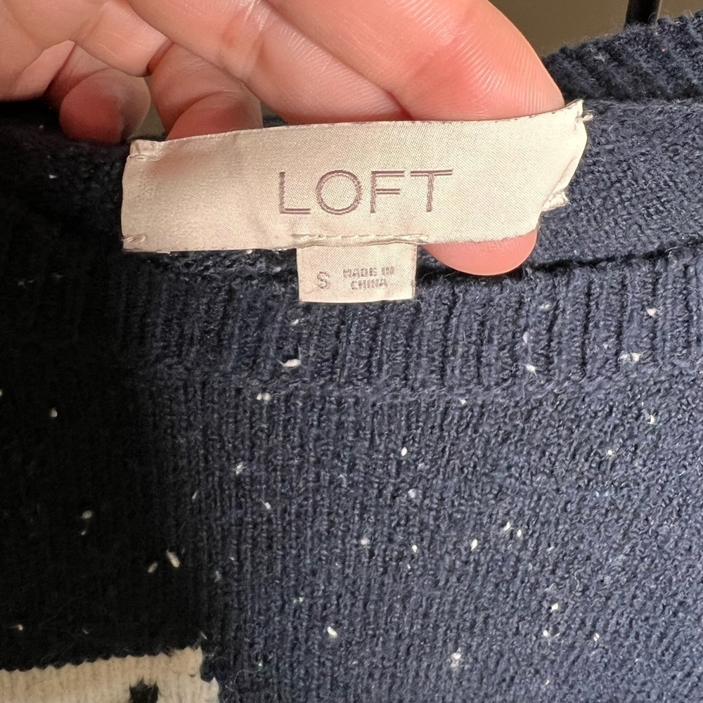 LOFT Polar Bear Speckled Sweater Sz S - Picture 5 of 7
